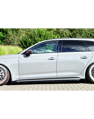 Set minigonne sottoporta con flaps anteriori e posteriori Audi RS4 B9 Avant (Cod. IN-INE-370050CRSW-