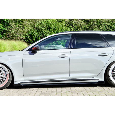 Set minigonne sottoporta con flaps anteriori e posteriori Audi RS4 B9 Avant (Cod. IN-INE-370050CRSW-