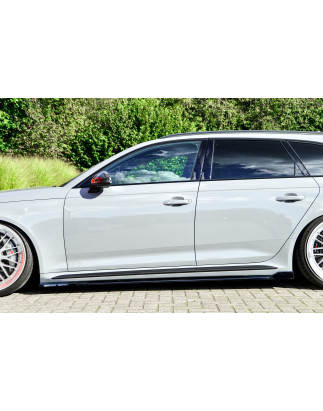 Set minigonne sottoporta con flaps posteriori Audi RS4 B9 Avant (Cod. IN-INE-370050CRSWH-ABS-G)