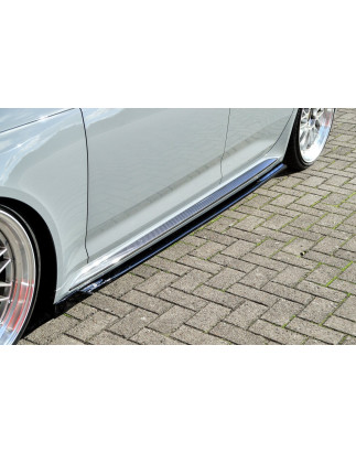 Set minigonne sottoporta con flaps anteriori Audi RS4 B9 Avant (Cod. IN-INE-370050CRSWV-ABS)