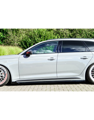 Set minigonne sottoporta con flaps anteriori Audi RS4 B9 Avant (Cod. IN-INE-370050CRSWV-ABS)