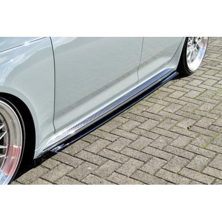 Set minigonne sottoporta con flaps anteriori Audi RS4 B9 Avant (Cod. IN-INE-370050CRSWV-ABS-C)