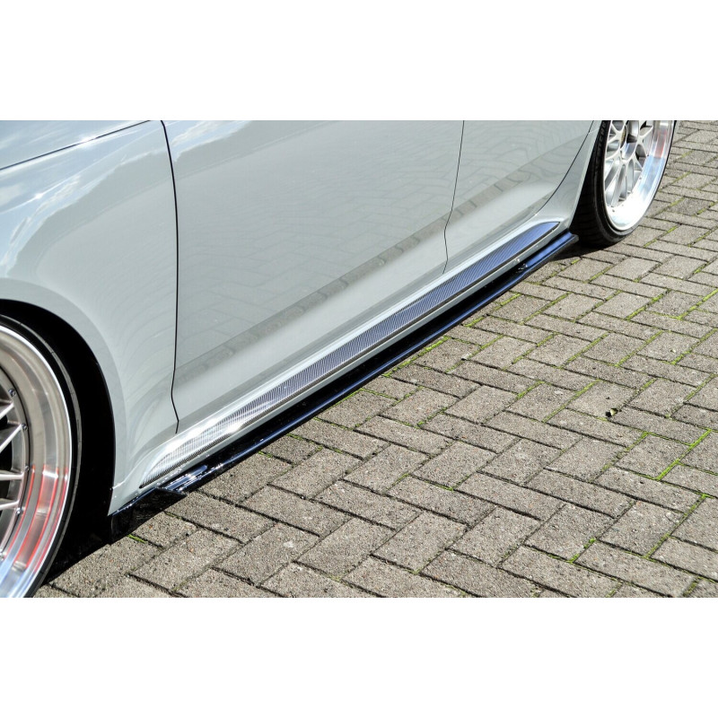 Set minigonne sottoporta con flaps anteriori Audi RS4 B9 Avant (Cod. IN-INE-370050CRSWV-ABS-G)