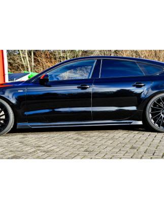 Set minigonne sottoporta con flaps anteriorie + posteriori Audi A7 4G C7 Facelift (Cod. IN-INE-41005
