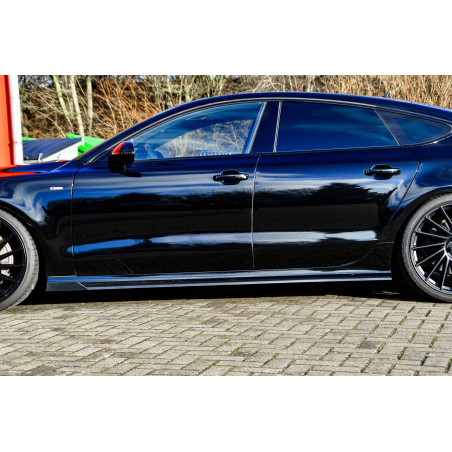 Set minigonne sottoporta con flaps anteriori Audi A7 4G C7 Facelift (Cod. IN-INE-410050B-ABS(WV))