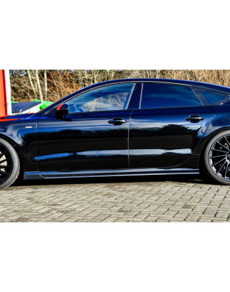 Set minigonne sottoporta con flaps anteriori Audi A7 4G C7 Facelift (Cod. IN-INE-410050B-ABS(WV)-G)