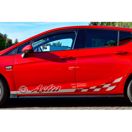 Set minigonne sottoporta con flaps anteriori Opel Astra K hatchback (Cod. IN-INE-560050EWV-ABS-C)