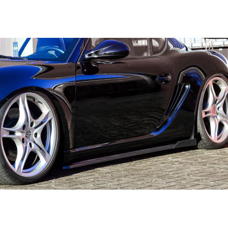 Set minigonne Cup con flaps posteriori Race look Porsche Cayman 987 (Cod. IN-INE-920050WH-ABS-3)