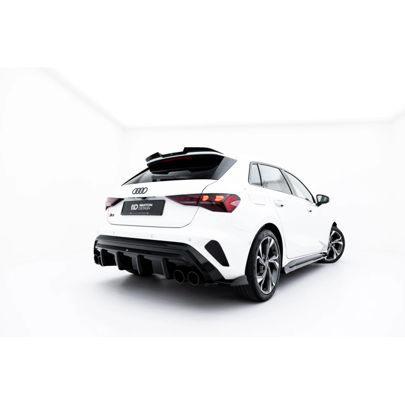Sottoparaurti posteriore + Exhaust Ends Imitation Audi A3 S-Line Sportback 8Y Facelift (Cod. M-AU-S3 Sottoparaurti posteriore + Exhaust Ends Imitation Audi A3 S-Line Sportback 8Y Facelift (Cod. M-AU-S3