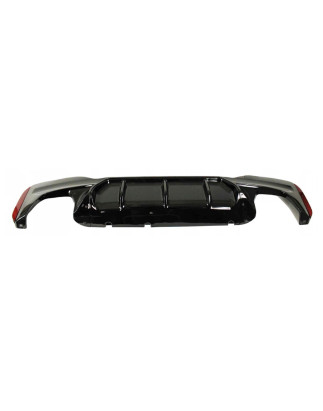 BMW 5 G30 G31 G38 2017-2024  Diffusore paraurti posteriore nero lucido (Cod. S-DIF-BM5-G30G31-ABS-02