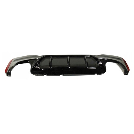BMW 5 G30 G31 G38 2017-2024  Diffusore paraurti posteriore nero lucido (Cod. S-DIF-BM5-G30G31-ABS-02
