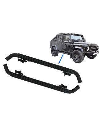 Pedane laterali compatibile con Land Rover Defender 110 (1990-2016) nero Edition (Cod. K-RBLRD110)