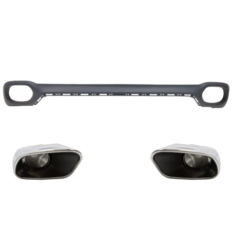 Paraurti posteriore Spoiler Diffusore and Square Terminali di scarico compatibile con BMW X6 F16 V8 