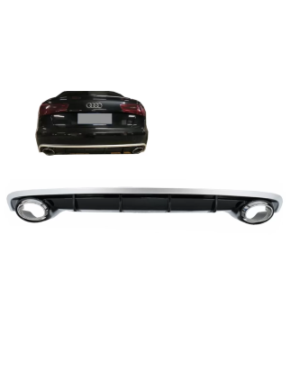 Paraurti posteriore Spoiler Diffusore and Terminali di scarico compatibile con Audi A6 4G C7 Facelif