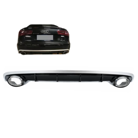 Paraurti posteriore Spoiler Diffusore and Terminali di scarico compatibile con Audi A6 4G C7 Facelif