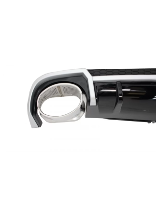 Paraurti posteriore Spoiler Diffusore Terminali di scarico compatibile con Audi A4 B9 8W (2016-2018)