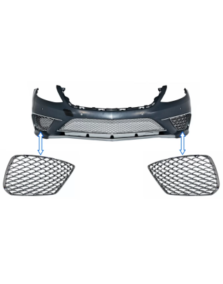 Paraurti anteriore cromato Side Grilles compatibile con Mercedes S-Classe W222 (2013-2017) S65 desig