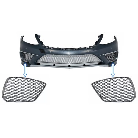 Paraurti anteriore cromato Side Grilles compatibile con Mercedes S-Classe W222 (2013-2017) S65 desig