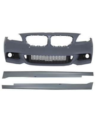 Paraurti anteriore con Minigonne laterali compatibile con BMW F10 F11 5 Serie (2011-2014) design M-T