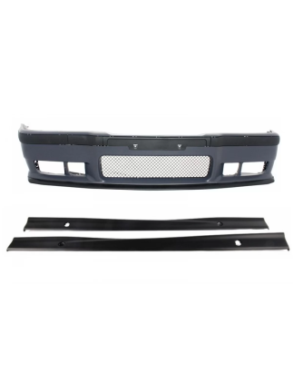 Paraurti anteriore con Minigonne laterali compatibile con BMW 3 Serie E36 (1992-1998) design M3 (Cod