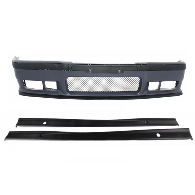 Paraurti anteriore con Minigonne laterali compatibile con BMW 3 Serie E36 (1992-1998) design M3 (Cod