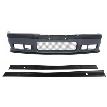 Paraurti anteriore con Minigonne laterali compatibile con BMW 3 Serie E36 (1992-1998) design M3 (Cod