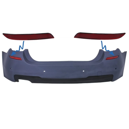 Paraurti posteriore Reflector compatibile con BMW 5 Serie F10 (2011-in poi) M-tech design (Cod. K-RB
