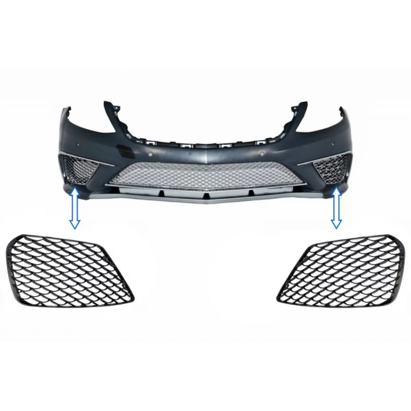 Paraurti anteriore Side Grilles compatibile con Mercedes S-Classe W222 (2013-2017) S63 design nero l