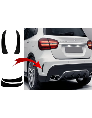 Paraurti posteriore Flaps Side Fins Flics compatibile con Mercedes GLA X156 GLA250 GLA45 (2014-in po
