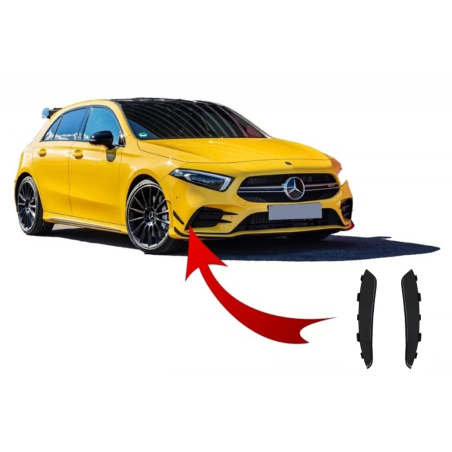 Paraurti anteriore Flaps Side Fins Flacs compatibile con Mercedes A Classe W177 V177 (04.2018-2022) 
