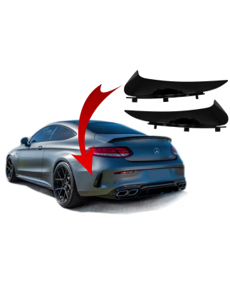 Paraurti posteriore Flaps Side Fins Flics compatibile con Mercedes C-Classe C205 A205 (2014-2018) Ca