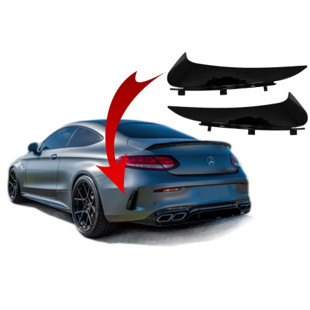 Paraurti posteriore Flaps Side Fins Flics compatibile con Mercedes C-Classe C205 A205 (2014-2018) Ca