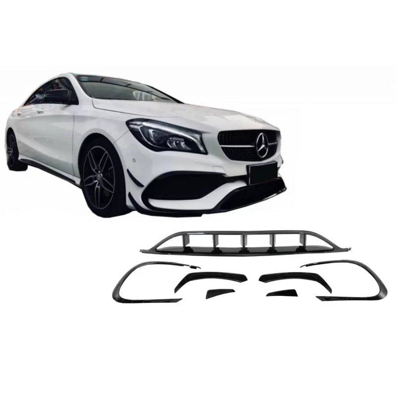 Paraurti anteriore Splitters Fins Aero Conversion Kit compatibile con Mercedes CLA W117 Facelift (20