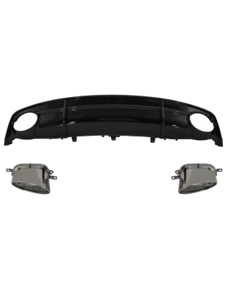 Paraurti posteriore Spoiler Diffusore nero con Terminali di scarico compatibile con Audi A7 4G Facel