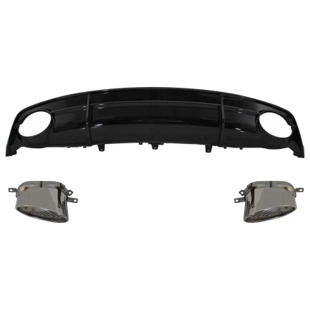 Paraurti posteriore Spoiler Diffusore nero con Terminali di scarico compatibile con Audi A7 4G Facel