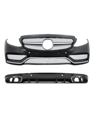 Paraurti anteriore compatibile con Mercedes C-Classe C205 A205 Cabrio (2014-2019) con Paraurti poste