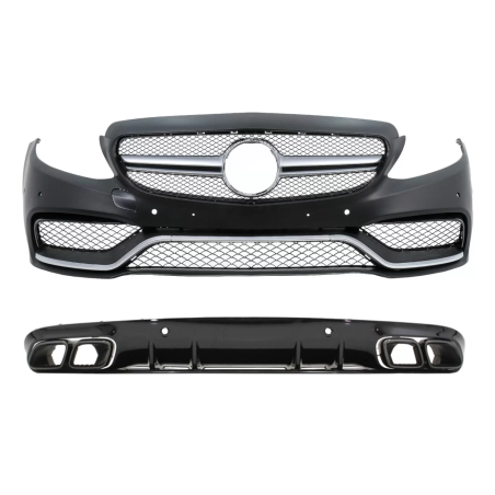 Paraurti anteriore compatibile con Mercedes C-Classe C205 A205 Cabrio (2014-2019) con Paraurti poste