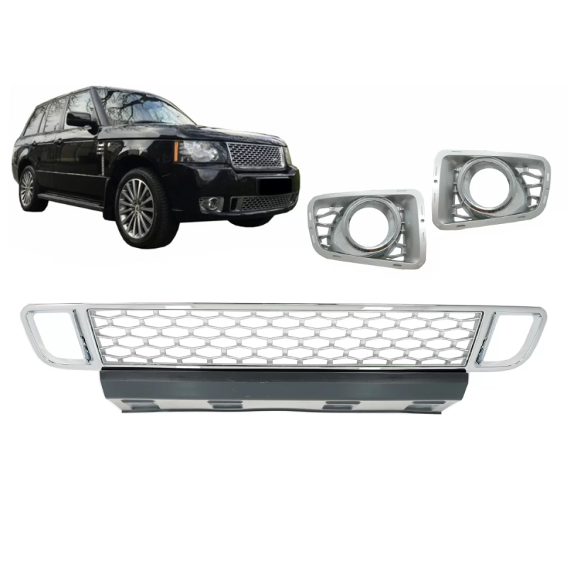 Paraurti anteriore Lower Grille con Fog Lamp Covers compatibile con Land Rover Range Rover Vogue III