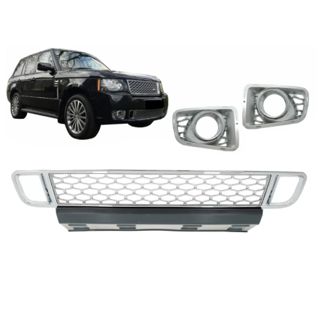 Paraurti anteriore Lower Grille con Fog Lamp Covers compatibile con Land Rover Range Rover Vogue III