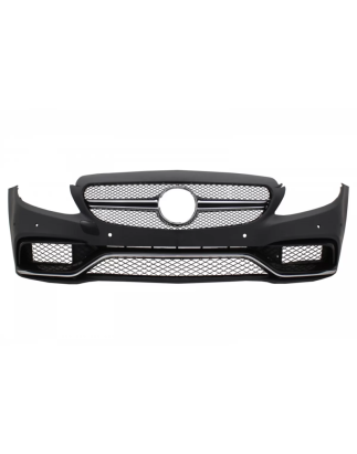 Paraurti anteriore & Diffusore con Terminali di scarico cromato compatibile con Mercedes C-Classe W2