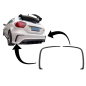 Paraurti posteriore Flaps Flics Side Fins compatibile con Mercedes A-Classe W176 (2012-2018) nero lu