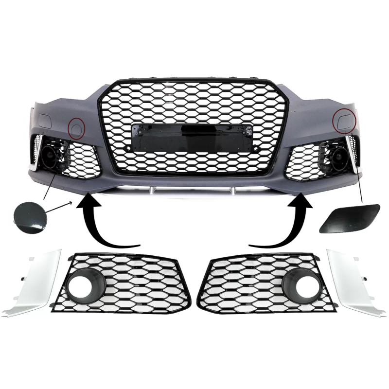 Paraurti anteriore Parts compatibile con Audi A6 C7 4G Facelift (2011-2018) RS6 design (Cod. K-FBPAU