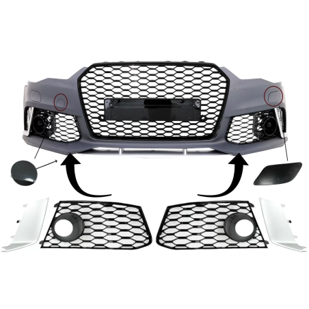 Paraurti anteriore Parts compatibile con Audi A6 C7 4G Facelift (2011-2018) RS6 design (Cod. K-FBPAU
