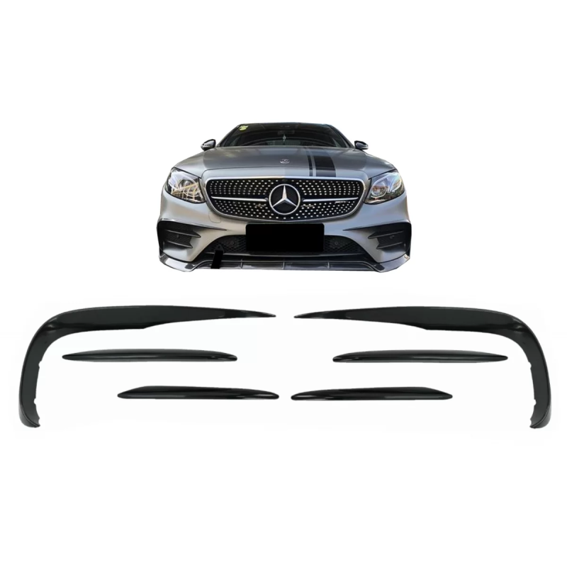 Paraurti anteriore Splitters Fins Aero compatibile con Mercedes Classe E W213 S213 C238 A238 Sport L