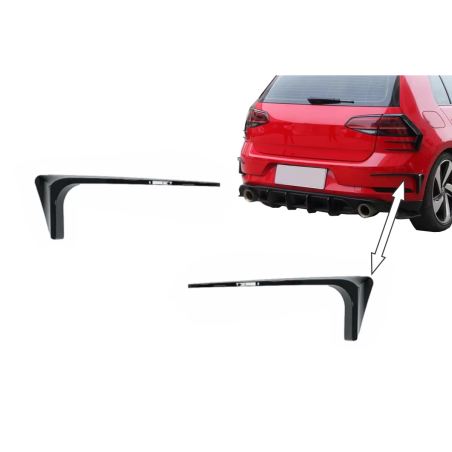 Paraurti posteriore Splitters Fins Fog Lamp Trims compatibile con VW Golf 7.5 (2017-2019) (Cod. K-RB