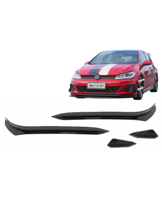 Paraurti anteriore Side Fins Flaps compatibile con VW Golf 7.5 GTI 5G Hatchback (2017-2020) look car
