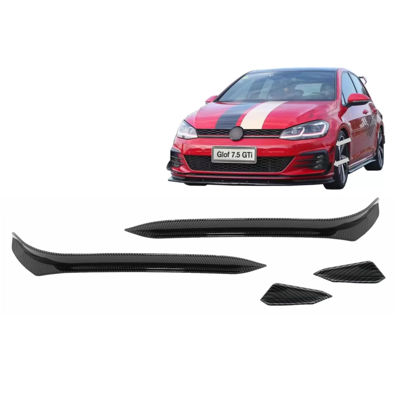 Paraurti anteriore Side Fins Flaps compatibile con VW Golf 7.5 GTI 5G Hatchback (2017-2020) look car