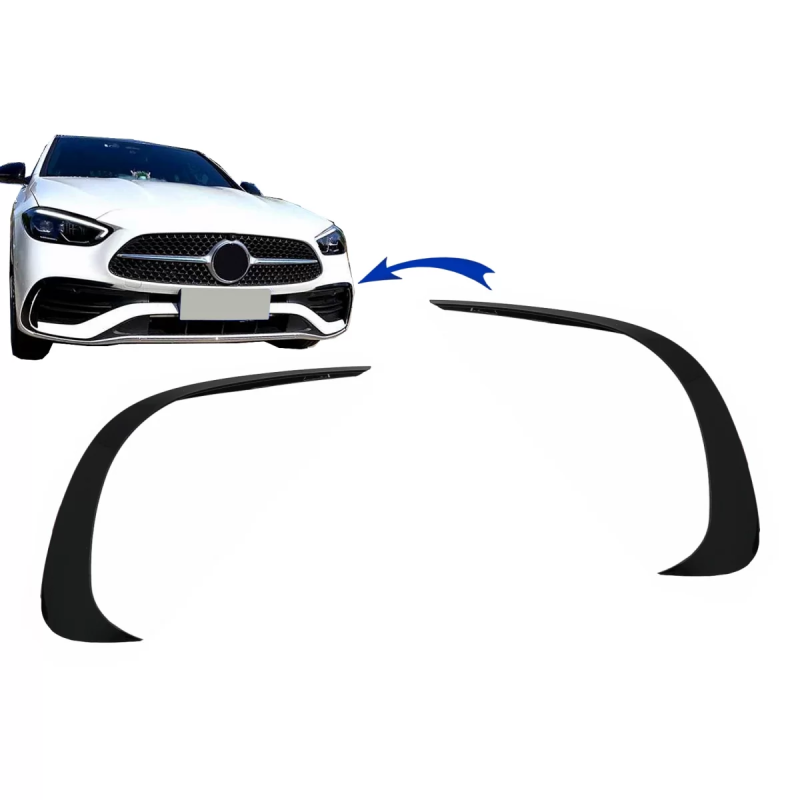 Paraurti anteriore Splitters Fins Aero compatibile con Mercedes C Classe W206 Sport Line (2021-in po