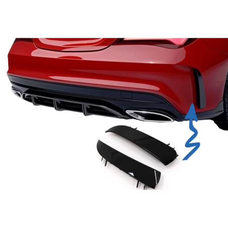 Paraurti posteriore Splitters Fins Side Vent Flaps Flics compatibile con Mercedes CLA W117 C117 X117