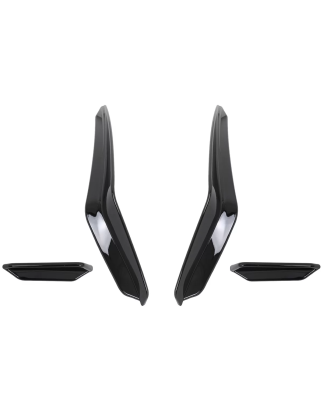 Paraurti anteriore Side Fins Flaps compatibile con VW Golf 8 Mk8 MQB GTI / R-Line (2020-in poi) nero